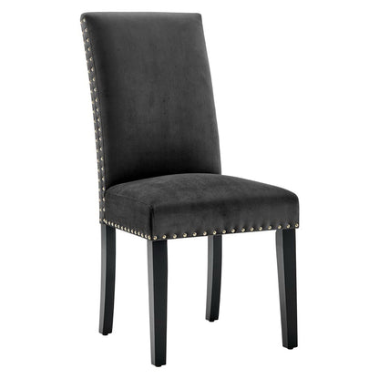 Parcel Performance Velvet Dining Side Chair by Modway black velvet nailhead trim, set of 2 on Tampa Home & Garden Store