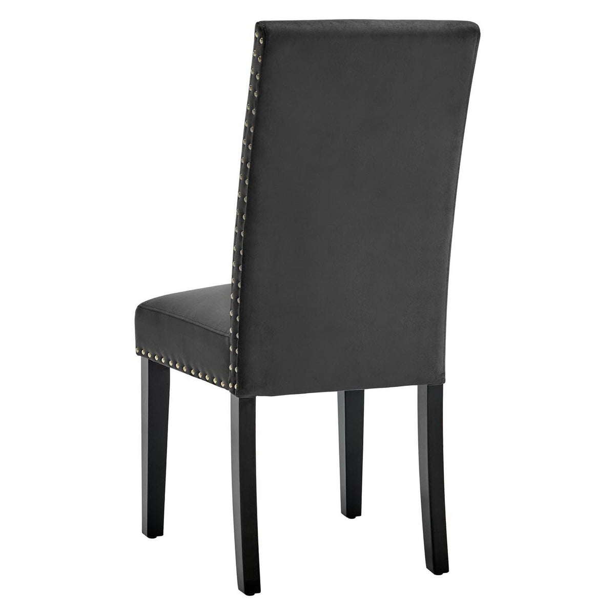 Parcel Performance Velvet Dining Side Chair black velvet upholstery with nailhead trim on Tampa Home & Garden Store