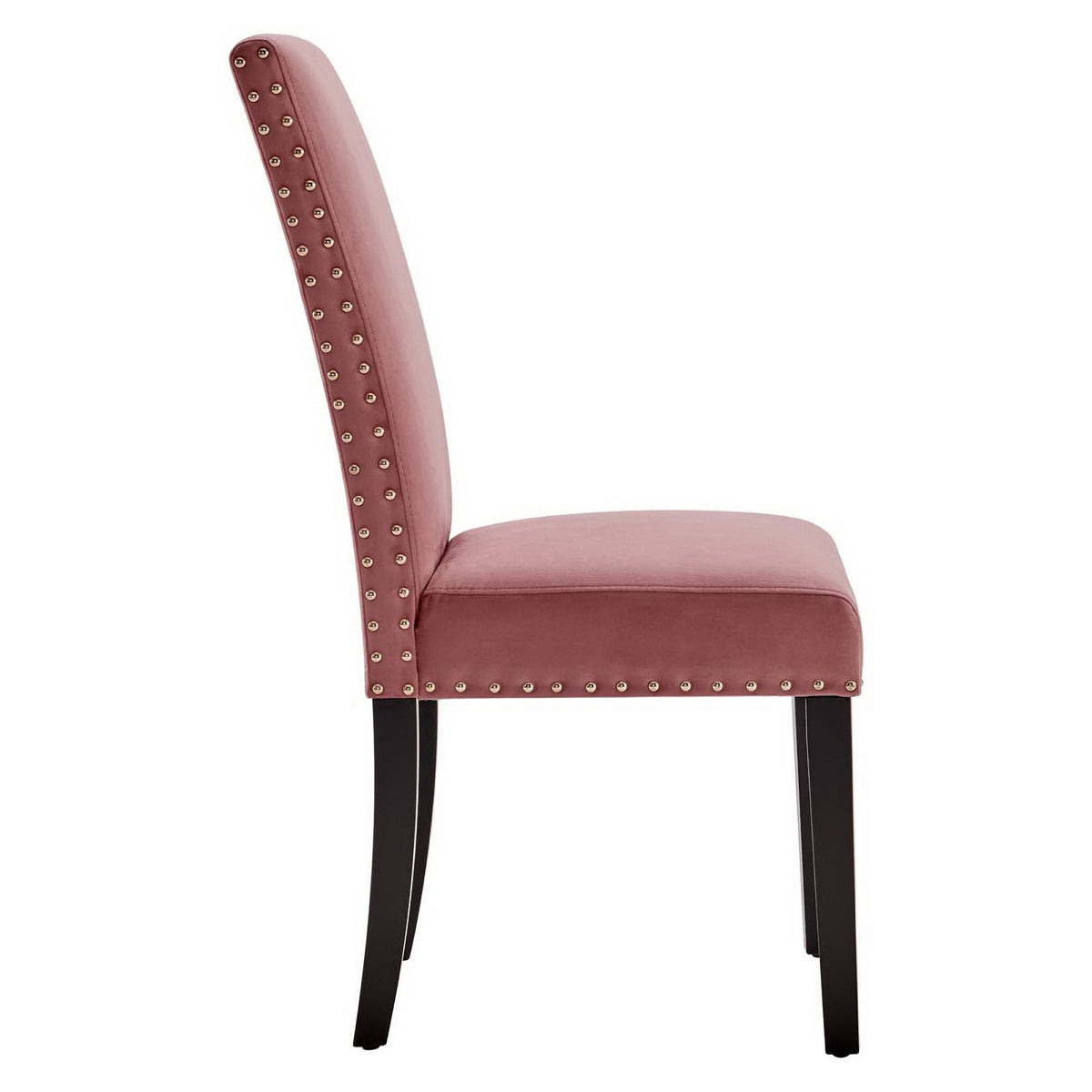 Parcel Performance Velvet Dining Side Chairs set of 2 in rose with brass nailhead trim by Modway on Tampa Home & Garden Store