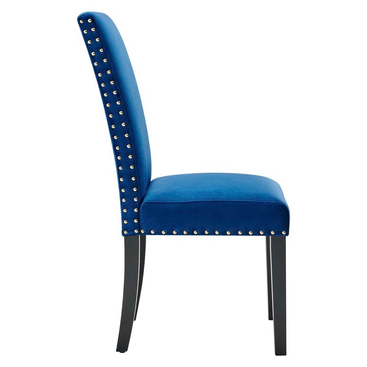 Parcel Performance Velvet Dining Side Chair blue velvet with nailhead trim by Modway on Tampa Home & Garden Store