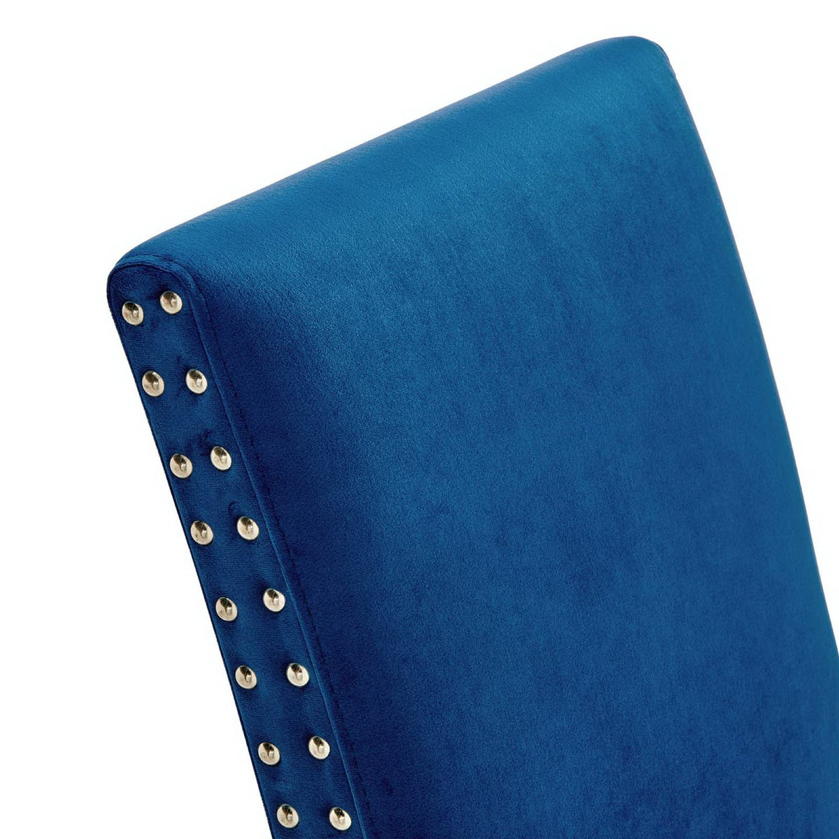 Parcel Performance Velvet dining side chair set of 2 in blue velvet with nailhead trim on Tampa Home & Garden Store