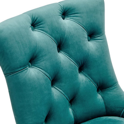 Regent tufted performance velvet dining side chairs, teal upholstery, set of 2 on Tampa Home & Garden Store