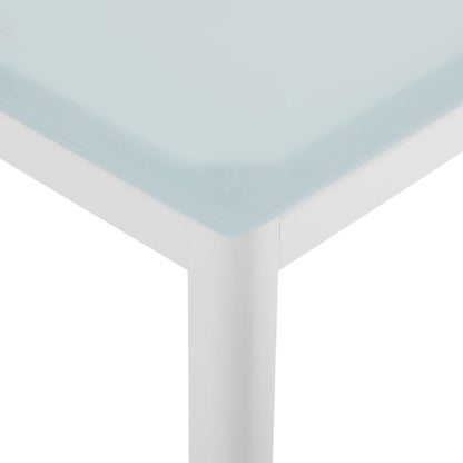 Modway Raleigh 5 Piece Aluminum Dining Set with light blue cushions on white frame on Tampa Home & Garden Store