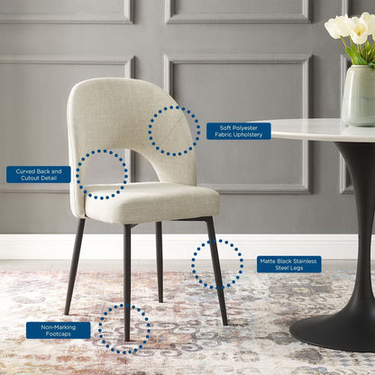 Rouse Upholstered Fabric Dining Side Chair by Modway in beige fabric with curved back on Tampa Home & Garden Store