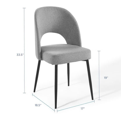 Rouse Upholstered Fabric Dining Side Chair by Modway in gray with black metal legs on Tampa Home & Garden Store