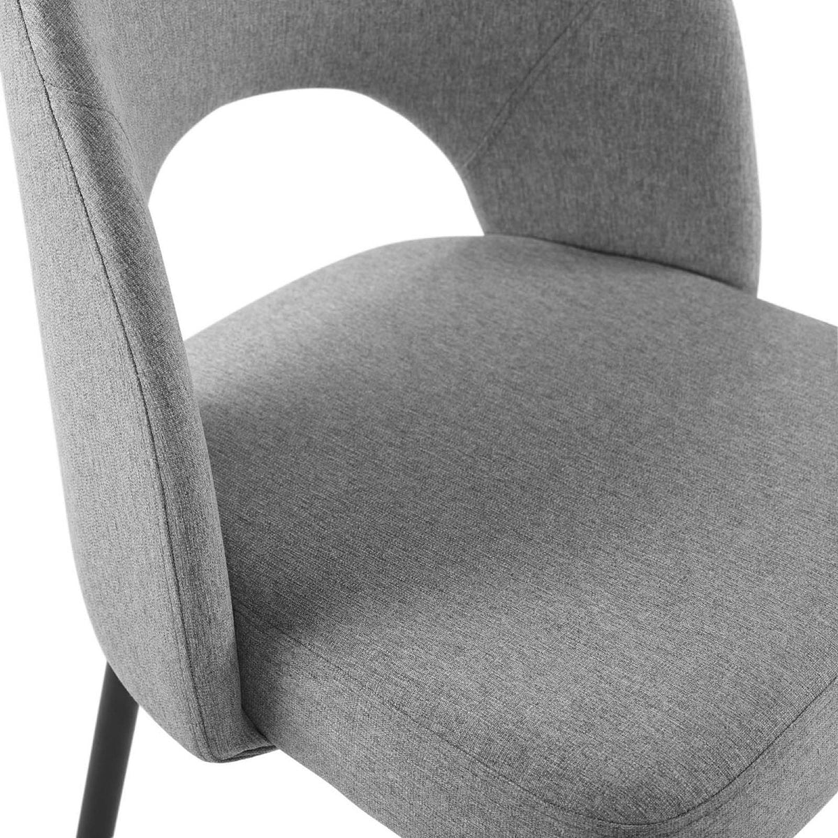 Rouse Upholstered Fabric Dining Side Chair grey with curved back and dark legs by Modway on Tampa Home & Garden Store