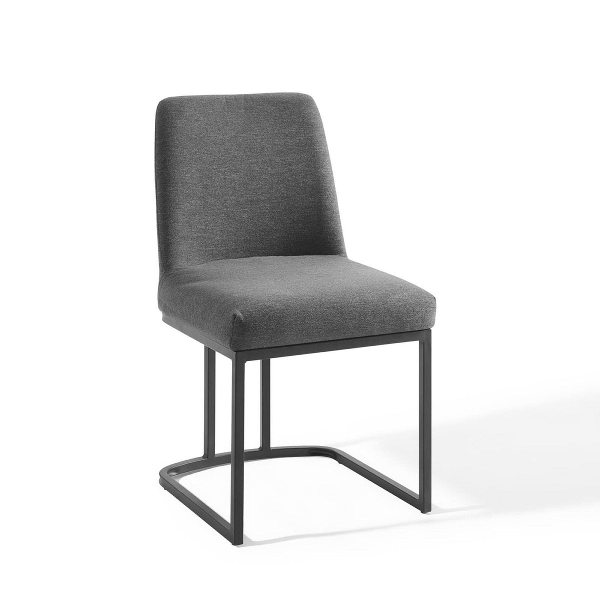 Amplify Sled Base Upholstered Dining Side Chair by Modway in gray fabric with metal legs on Tampa Home & Garden Store