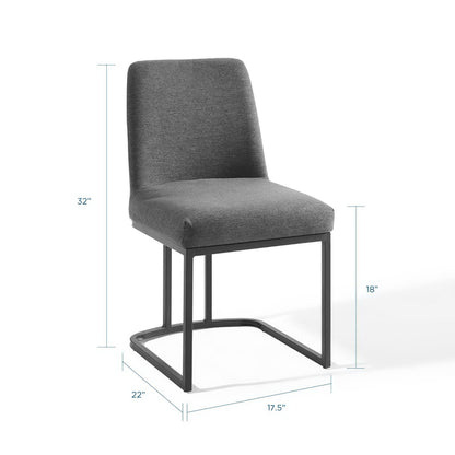Amplify Sled Base Upholstered Fabric Dining Side Chair gray fabric by Modway on Tampa Home & Garden Store