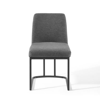 Amplify sled-base upholstered fabric dining side chair in gray by Modway on Tampa Home & Garden Store