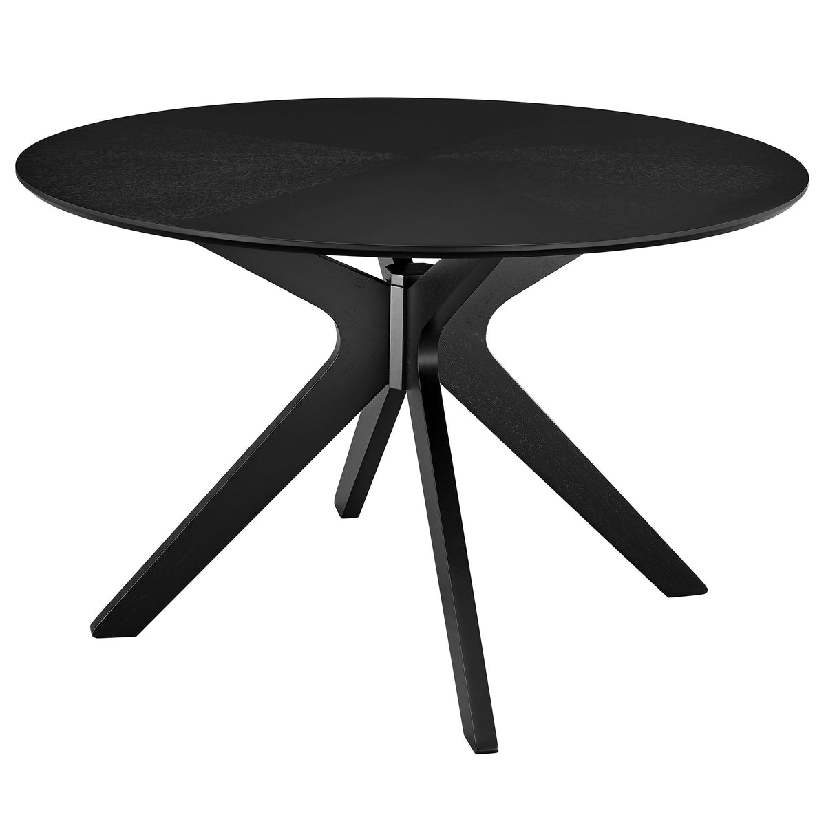 Crossroads 47in round black wood dining table with X-shaped pedestal base on Tampa Home & Garden Store