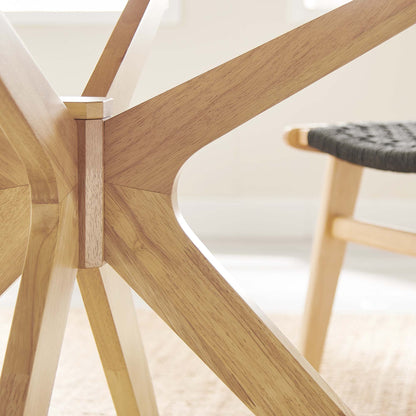 Crossroads 47in Round Wood Dining Table by Modway oak finish, close-up of angled legs on Tampa Home & Garden Store