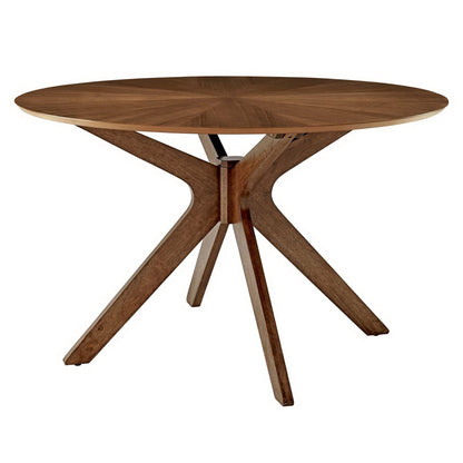 Crossroads 47-inch round walnut wood dining table by Modway on Tampa Home & Garden Store
