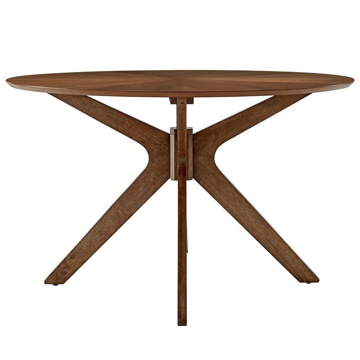 Crossroads 47in round wood dining table with X-shaped pedestal base by Modway HouseOfZazla on Tampa Home & Garden Store