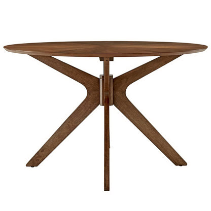 Crossroads 47in round wood dining table with X-shaped pedestal base by Modway HouseOfZazla on Tampa Home & Garden Store