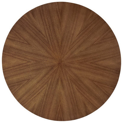 Crossroads 47in round wood dining table by Modway, warm brown finish, top view on Tampa Home & Garden Store