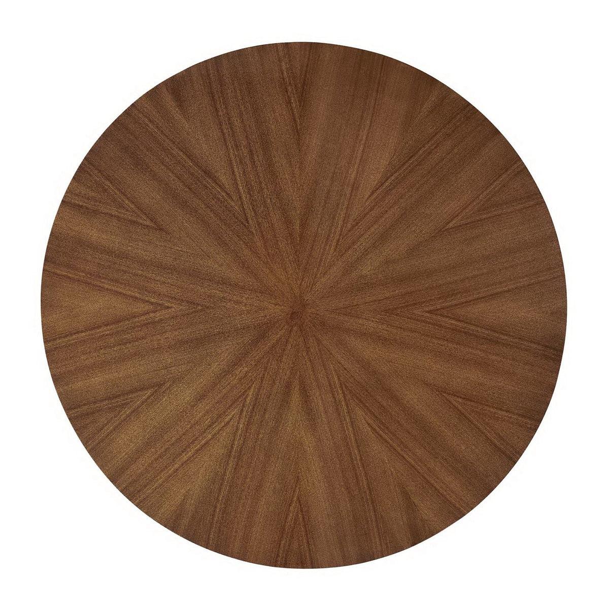 Crossroads 47in round wood dining table top walnut brown with radial grain on Tampa Home & Garden Store