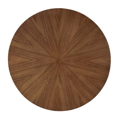 Crossroads 47in round wood dining table top walnut brown with radial grain on Tampa Home & Garden Store