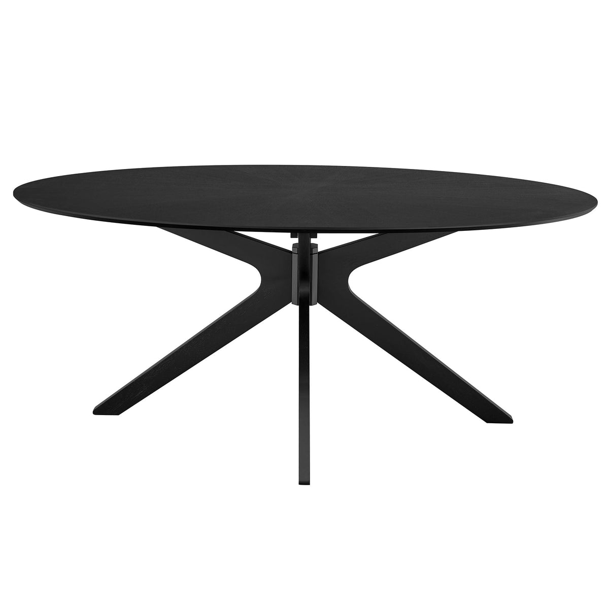 Crossroads 71in oval wood dining table by Modway in black finish with X-base pedestal on Tampa Home & Garden Store