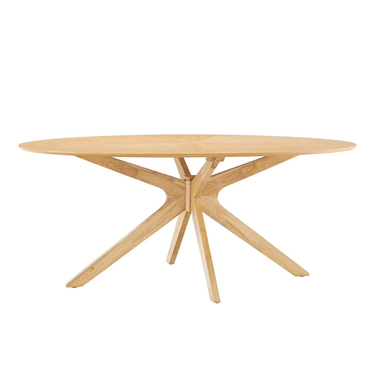 Crossroads 71-inch oval wood dining table with natural finish and sculpted cross-base by Modway on Tampa Home & Garden Store