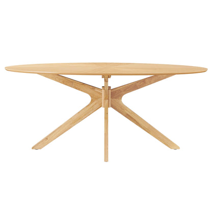 Crossroads 71-inch oval wood dining table oak finish and crisscross pedestal base HouseOfZazla on Tampa Home & Garden Store