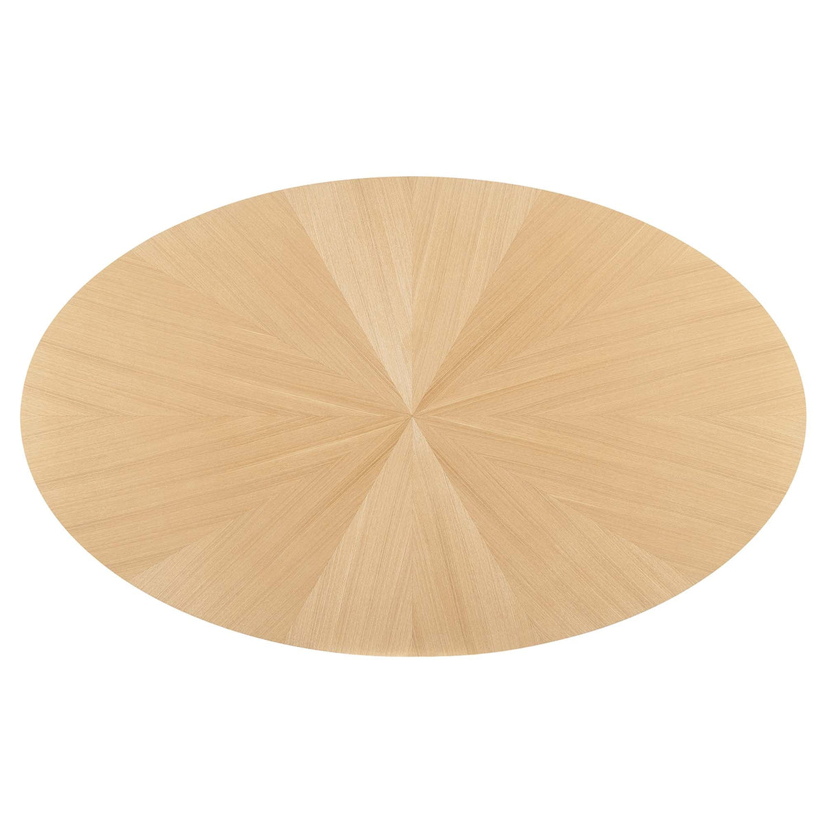 Crossroads 71in oval wood dining table top with sunburst radial veneer in natural finish on Tampa Home & Garden Store
