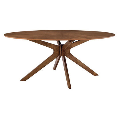 Crossroads 71in oval wood dining table by Modway with sculptural X-base pedestal on Tampa Home & Garden Store