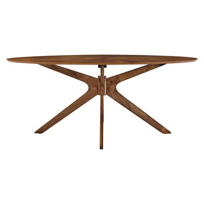 Crossroads 71in oval wood dining table by Modway with crisscross wooden base on Tampa Home & Garden Store