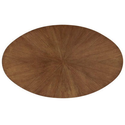 Crossroads 71in oval wood dining table by Modway with brown wood top and radial grain on Tampa Home & Garden Store