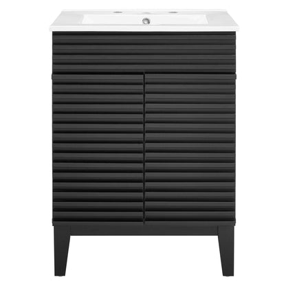 Render Bath Vanity by Modway black slatted base with white sink HouseOfZazla bath suite on Tampa Home & Garden Store