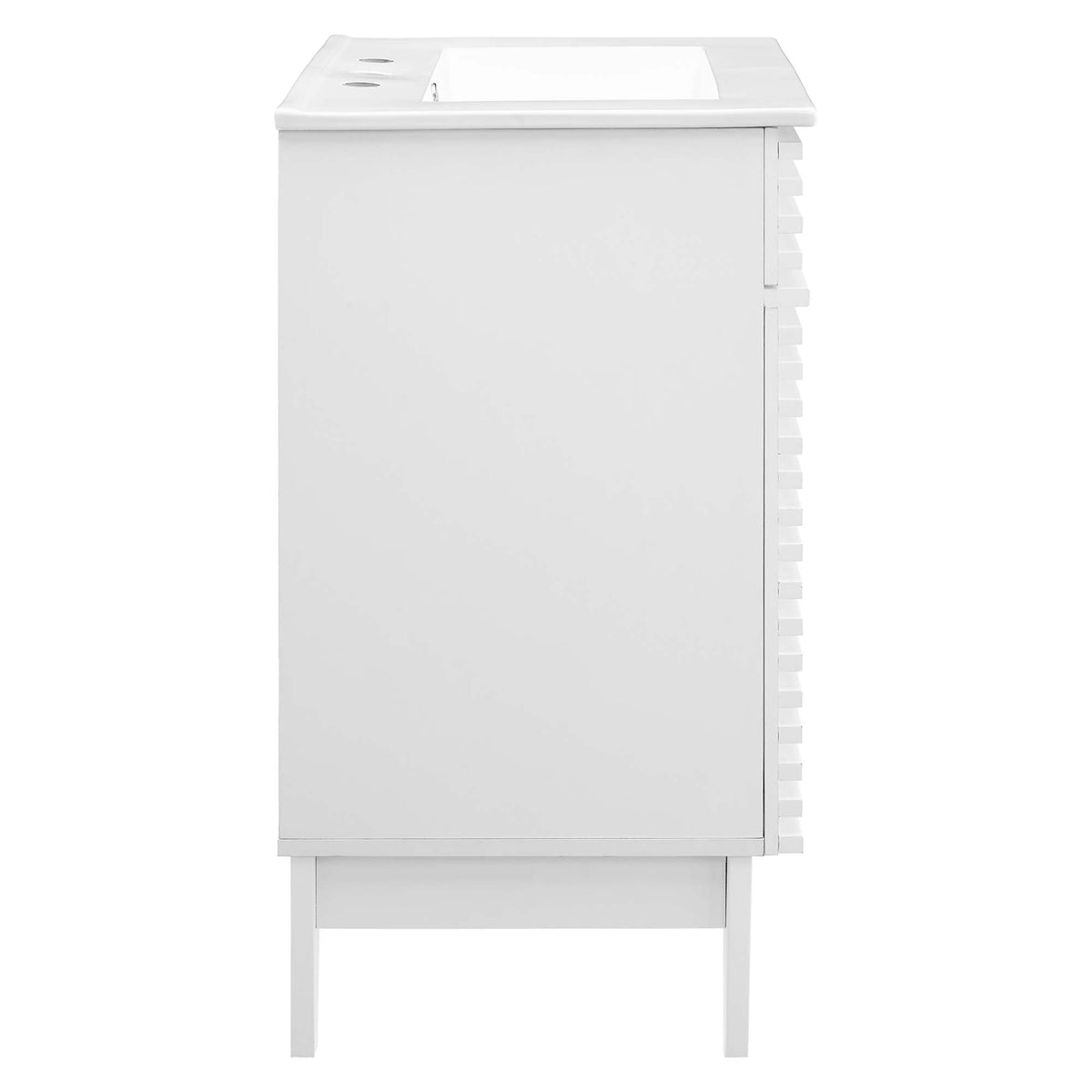Render Bathroom Vanity by Modway white cabinet with sink cutout and side drawers on Tampa Home & Garden Store