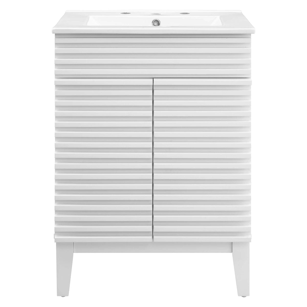 Render Bathroom Vanity by Modway, white ribbed cabinet, HouseOfZazla bathroom suite on Tampa Home & Garden Store