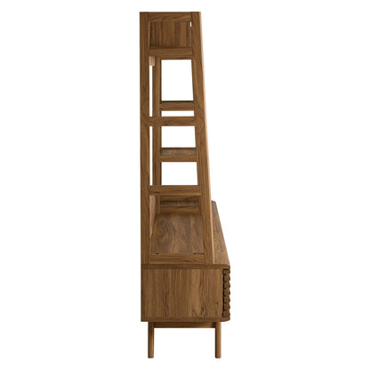 Render TV Stand Entertainment Center by Modway in warm wood finish with open cubby shelves on Tampa Home & Garden Store