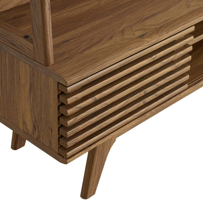Render TV stand in walnut wood with slatted drawers Modway HouseOfZazla on Tampa Home & Garden Store