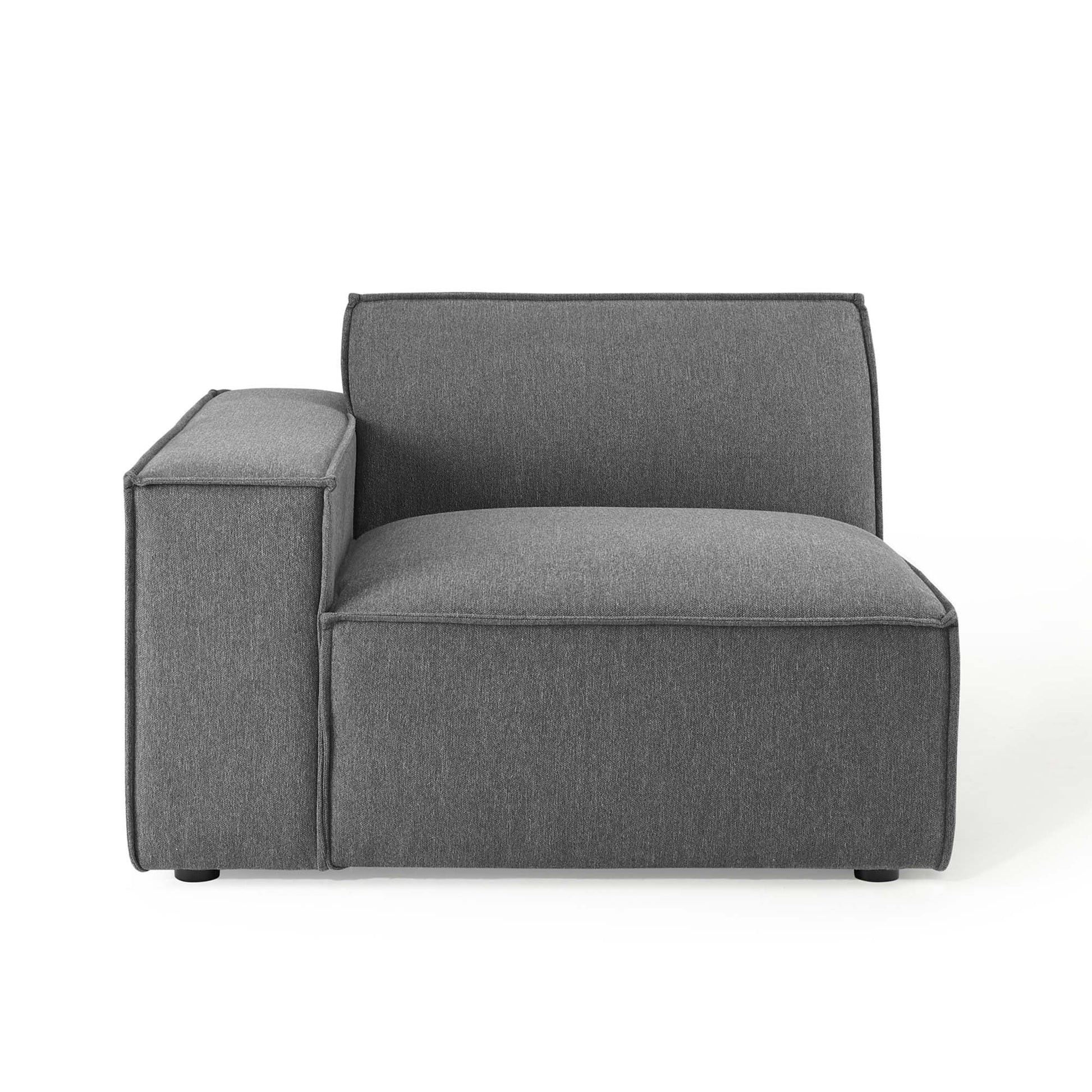 Restore left-arm sectional sofa chair in gray textured fabric for living room on Tampa Home & Garden Store