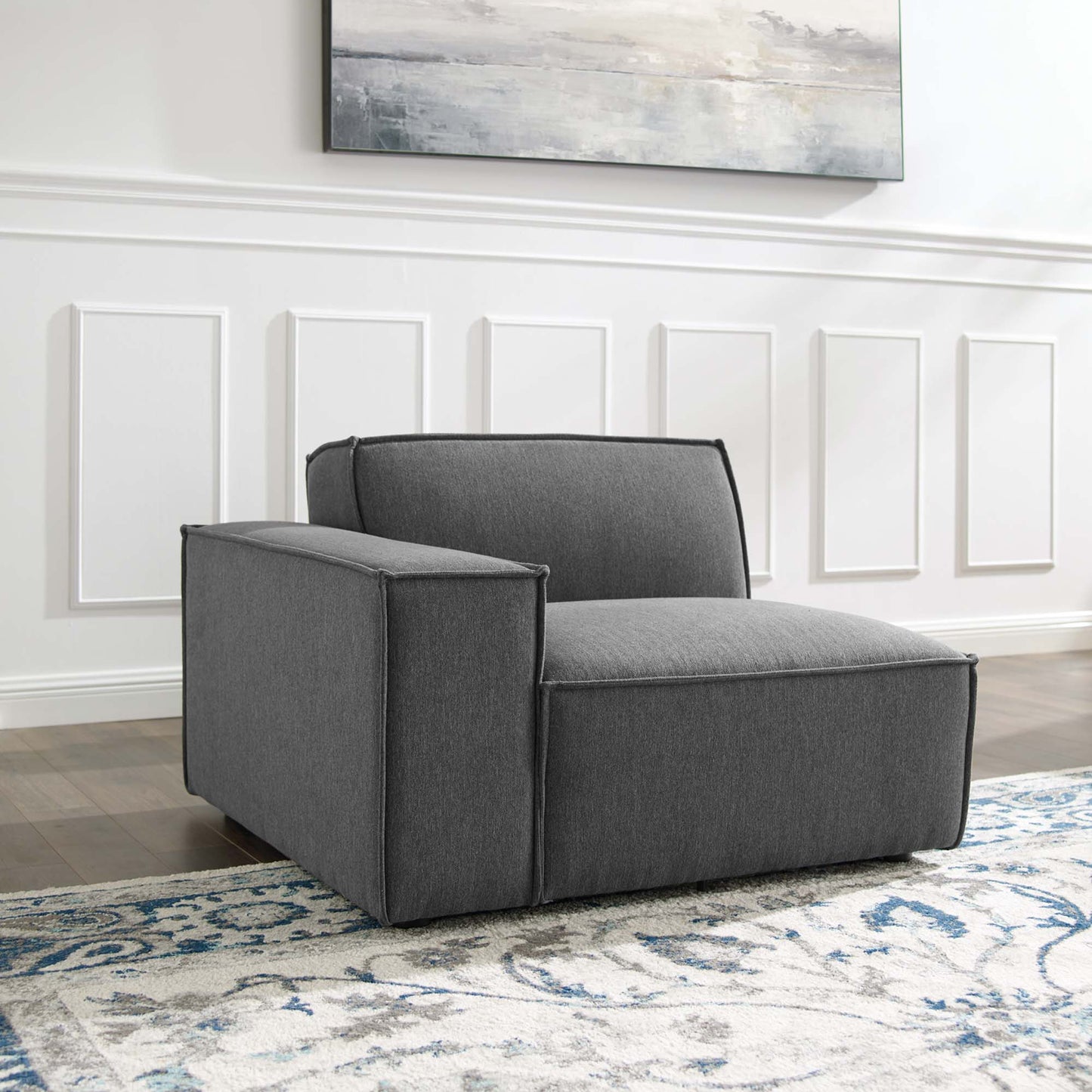 Restore Left-Arm Sectional Sofa Chair in dark gray fabric by Modway on Tampa Home & Garden Store
