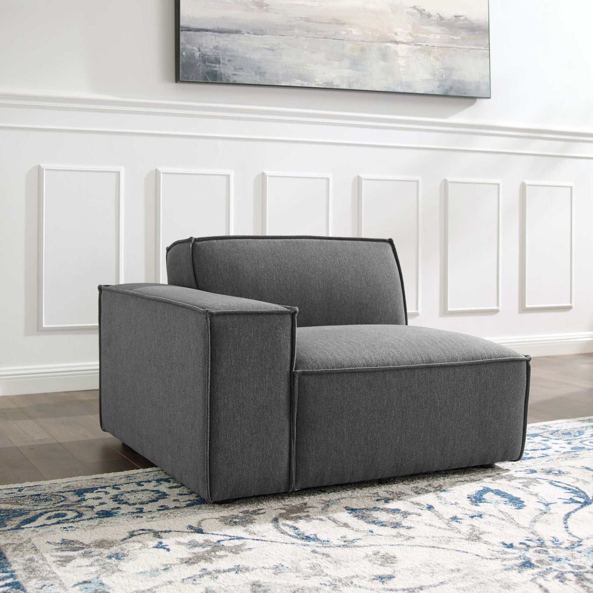 Restore Left-Arm Sectional Sofa Chair in dark gray fabric by Modway on Tampa Home & Garden Store