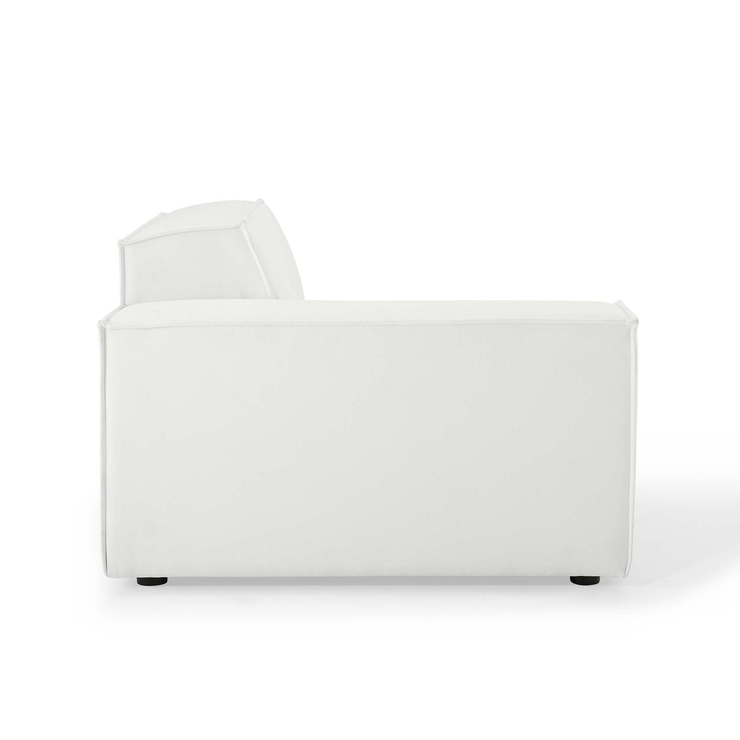 Restore Left-Arm Sectional Sofa Chair white faux leather upholstery by HouseOfZazla on Tampa Home & Garden Store