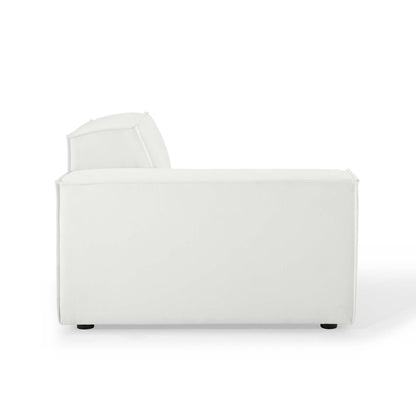 Restore Left-Arm Sectional Sofa Chair white faux leather upholstery by HouseOfZazla on Tampa Home & Garden Store