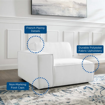Restore Left-Arm Sectional Sofa Chair by Modway, white upholstered living room seating on Tampa Home & Garden Store