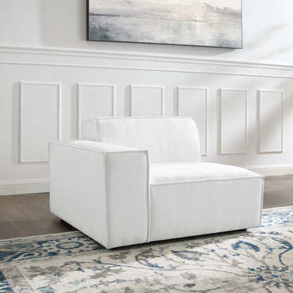 Restore Left-Arm Sectional Sofa Chair by Modway, white upholstered, modern boxy silhouette on Tampa Home & Garden Store