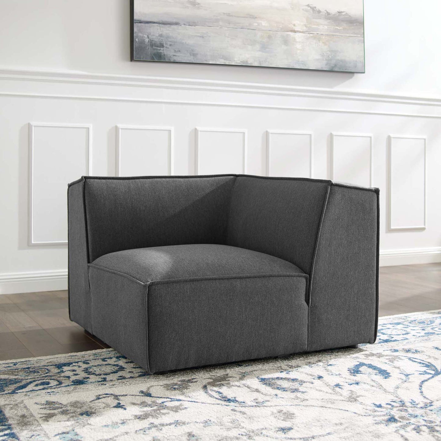 Restore Sectional Sofa Corner Chair dark gray fabric by HouseOfZazla on Tampa Home & Garden Store