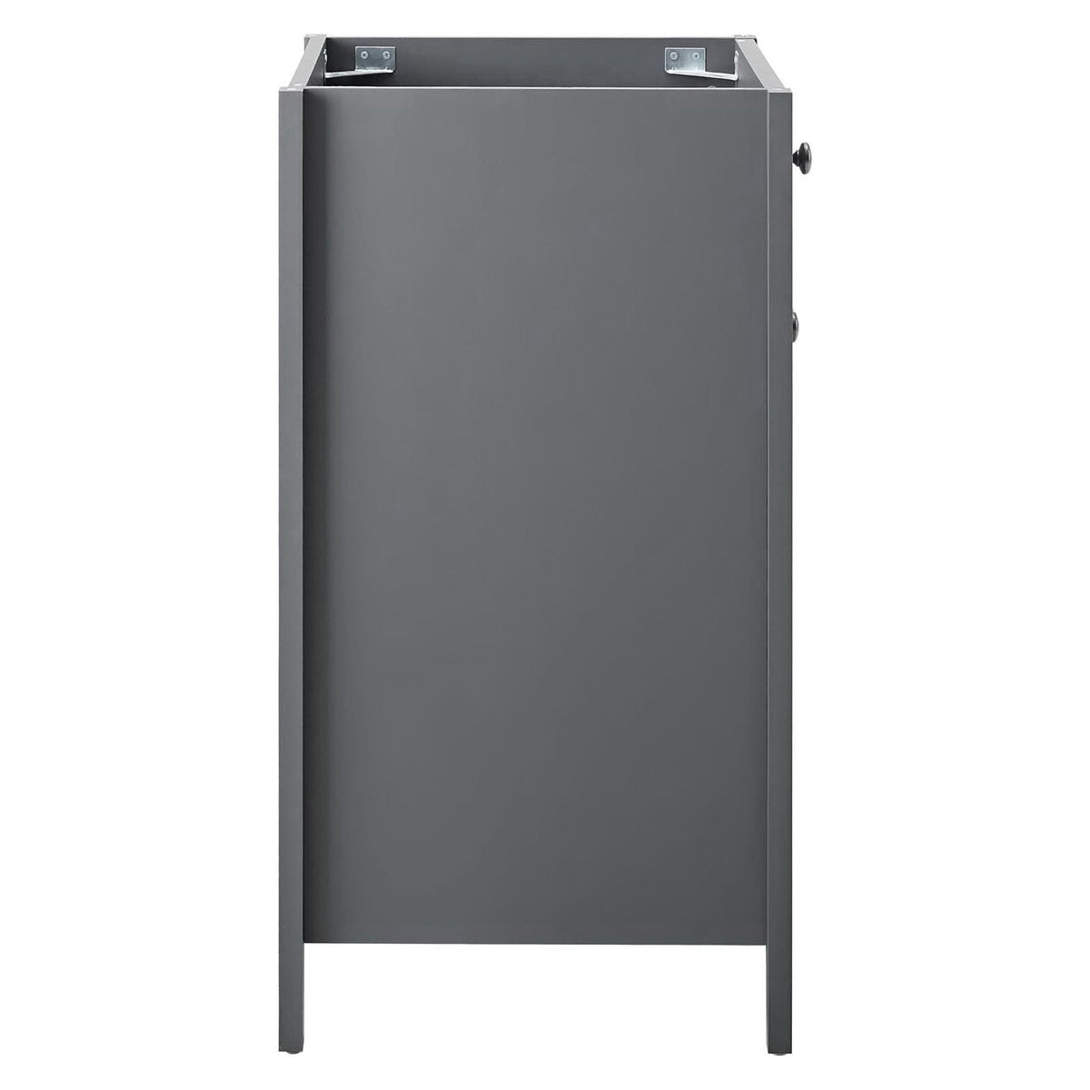 Nantucket 24in bathroom vanity cabinet by Modway, gray metal finish, side view on Tampa Home & Garden Store