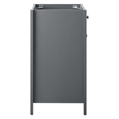 Nantucket 24in bathroom vanity cabinet by Modway, gray metal finish, side view on Tampa Home & Garden Store