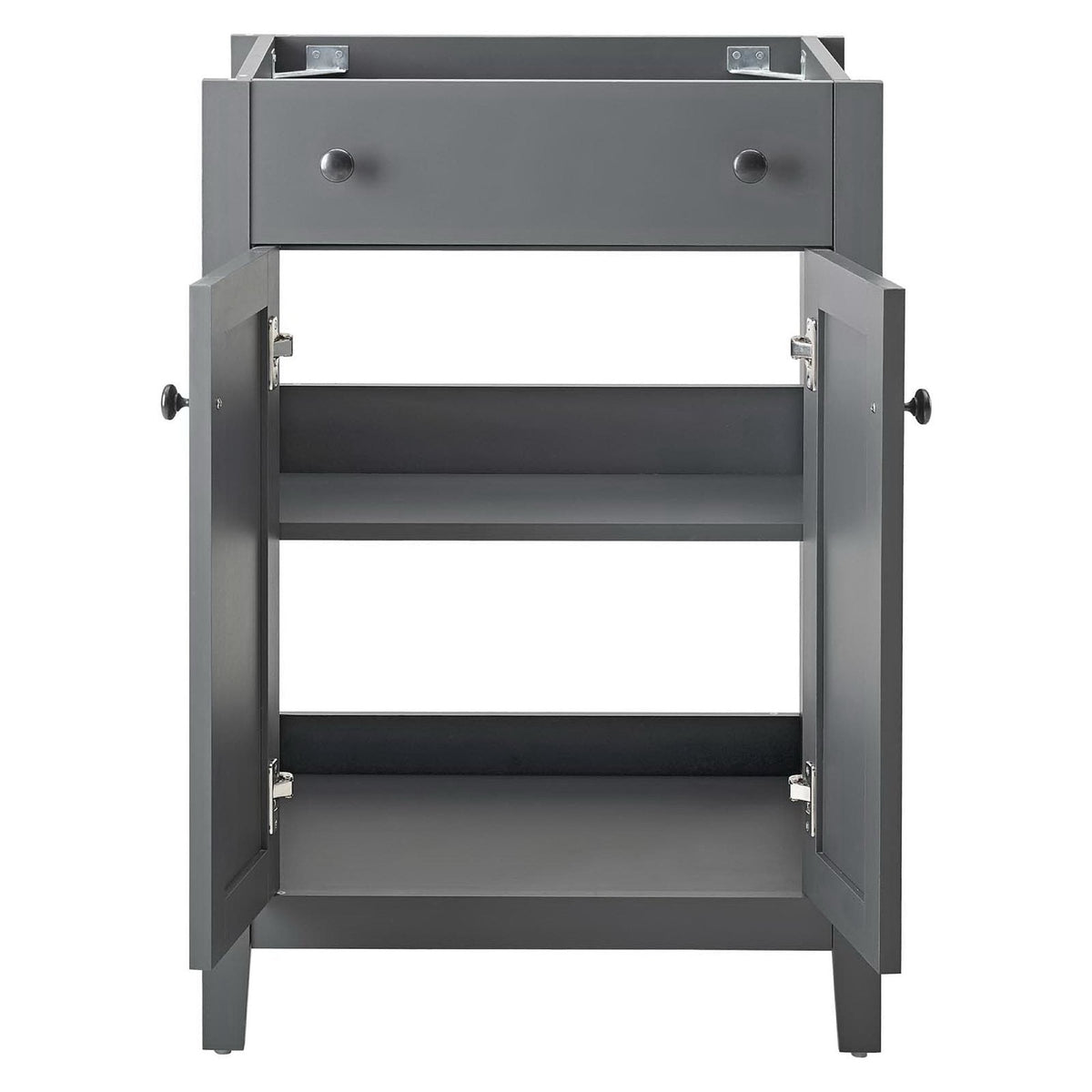 Nantucket 24in bathroom vanity cabinet gray metal with top drawer on Tampa Home & Garden Store