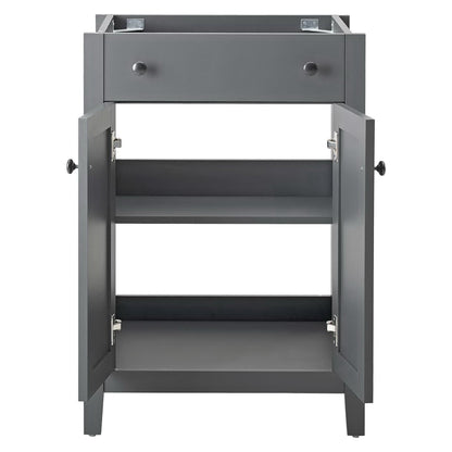 Nantucket 24in bathroom vanity cabinet gray metal with top drawer on Tampa Home & Garden Store