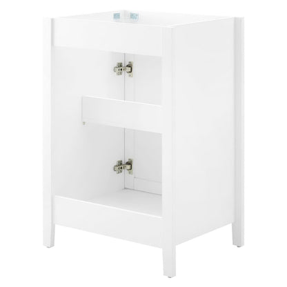 Nantucket 24in bathroom vanity cabinet white by Modway with interior shelf and metal hinges on Tampa Home & Garden Store