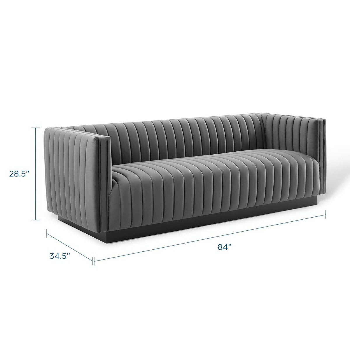 the Conjure Channel Tufted Velvet Sofa by Modway