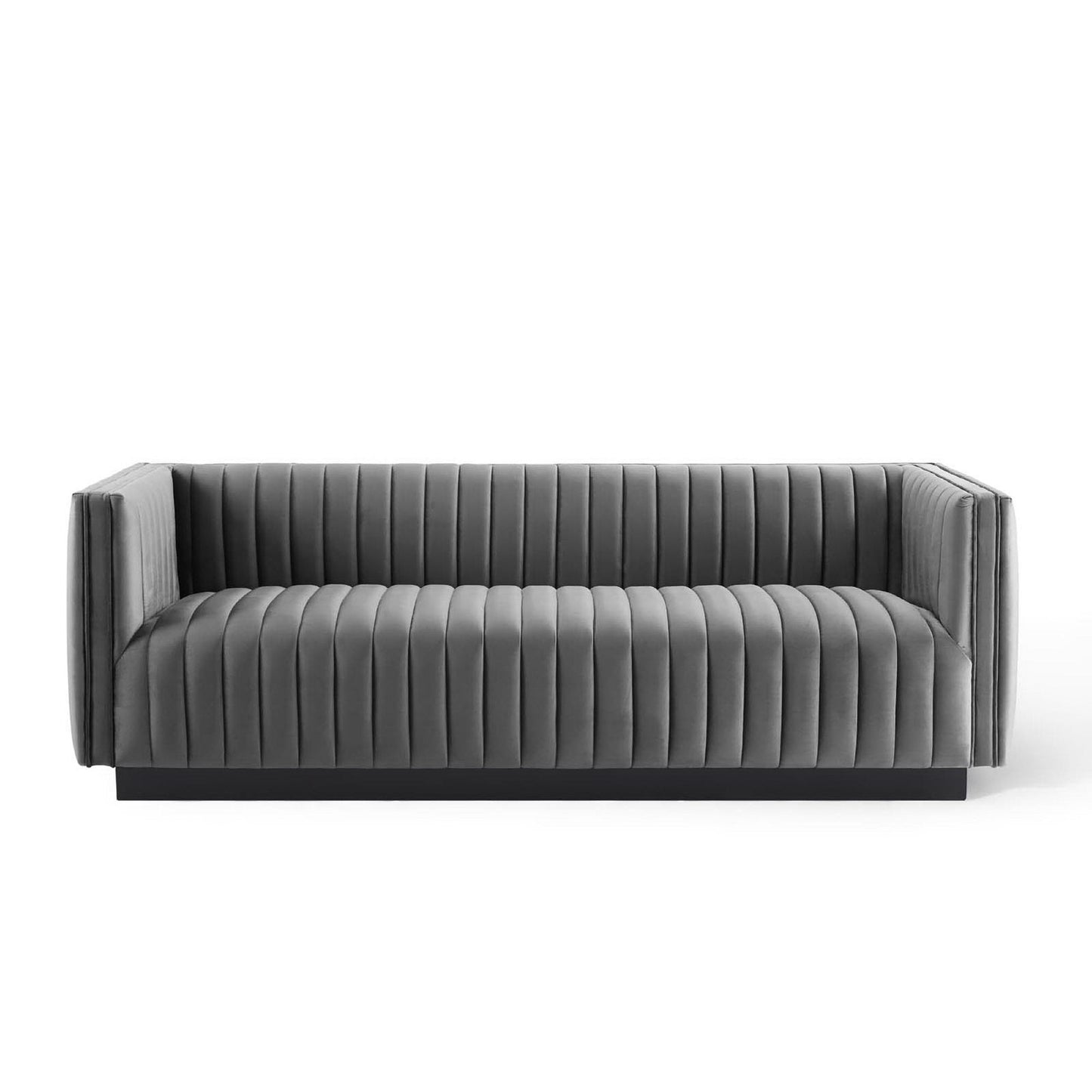 the Conjure Channel Tufted Velvet Sofa by Modway
