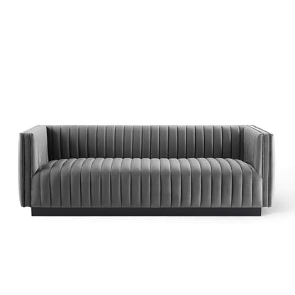 the Conjure Channel Tufted Velvet Sofa by Modway