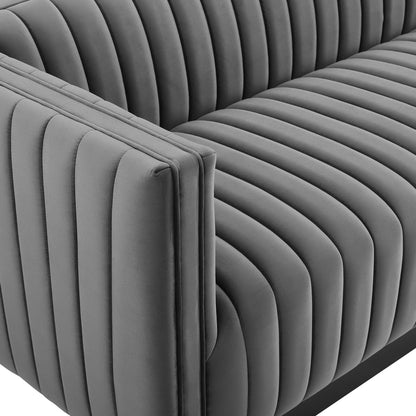 the Conjure Channel Tufted Velvet Sofa by Modway